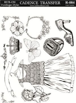 Cadence Rub-on Vintage Transfer 17*25 R-084