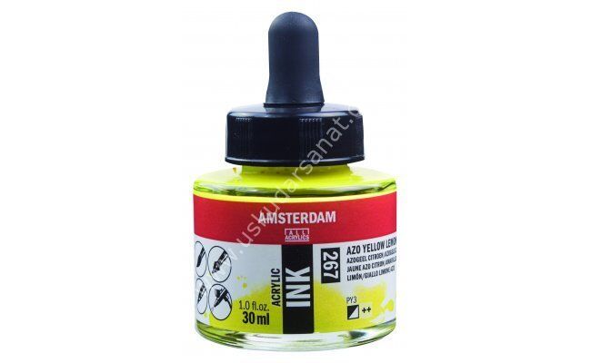 Amsterdam Sıvı Akrilik Mürekkep 30ml 267 Azo Yellow Lemon