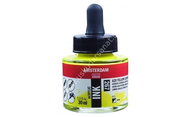 Amsterdam Sıvı Akrilik Mürekkep 30ml 267 Azo Yellow Lemon