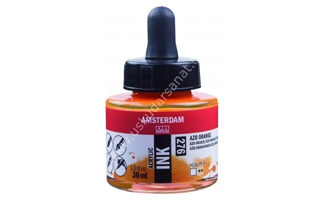 Amsterdam Sıvı Akrilik Mürekkep 30ml 276 Azo Orange