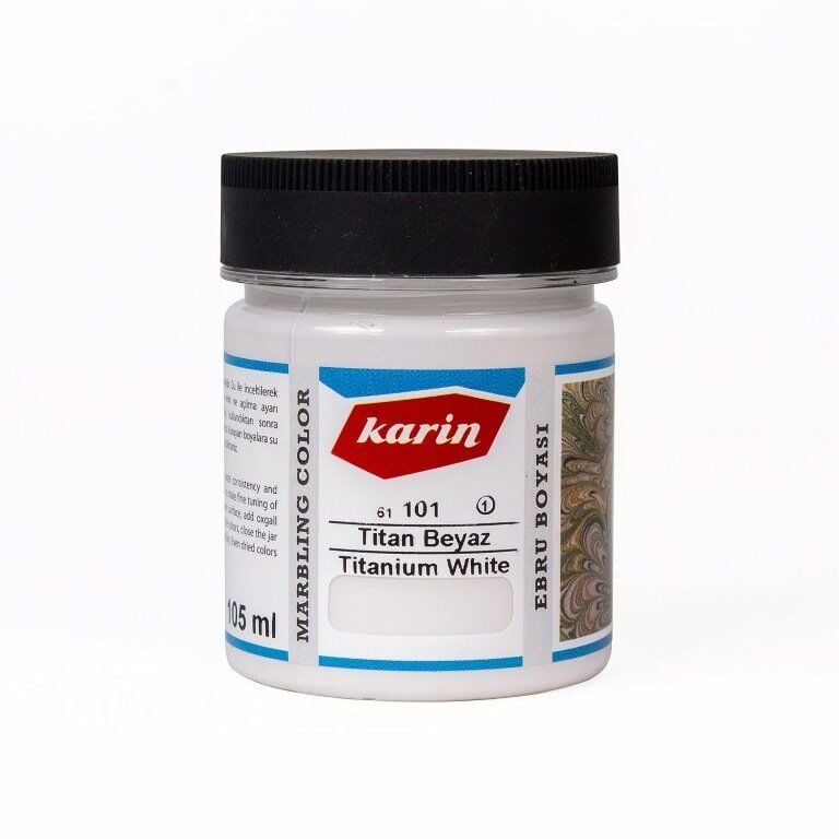 Karin Ezilmiş Ebru Boyası 105ml 101 Beyaz