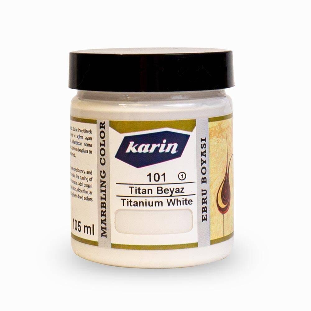 Karin Ezilmiş Geleneksel Ebru Boyası 105 ml 101 Titan Beyaz