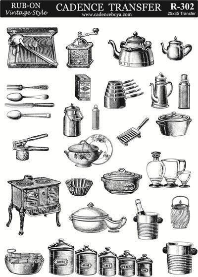 Cadence Rub-on Vintage Transfer 25x35 R-302