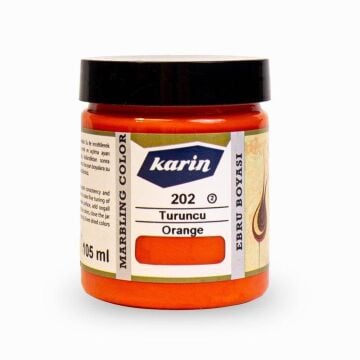 Karin Ezilmiş Geleneksel Ebru Boyası 105 ml 202 Turuncu