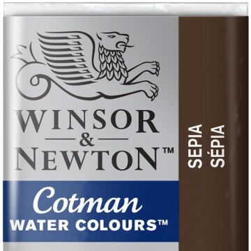 Winsor & Newton Cotman Yarım Tablet Suluboya Sepia 609