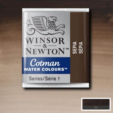 Winsor & Newton Cotman Yarım Tablet Suluboya Sepia 609