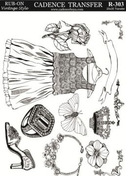Cadence Rub-on Vintage Transfer 25x35 R-303