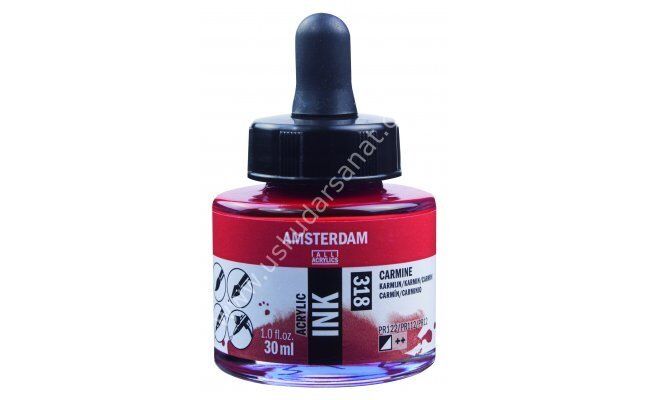 Amsterdam Sıvı Akrilik Mürekkep 30ml 318 Carmine