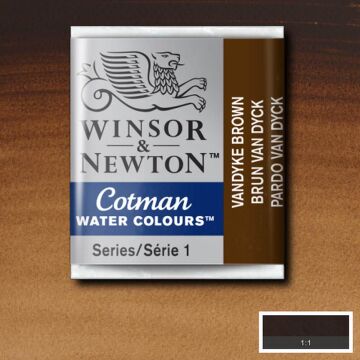 Winsor & Newton Cotman Yarım Tablet Suluboya Vandyke Brown 676