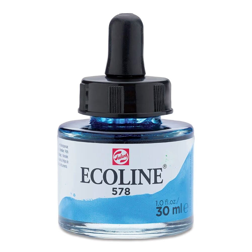 Ecoline Liquid Watercolour Sıvı Suluboya 30 ml Blue Cyan 578