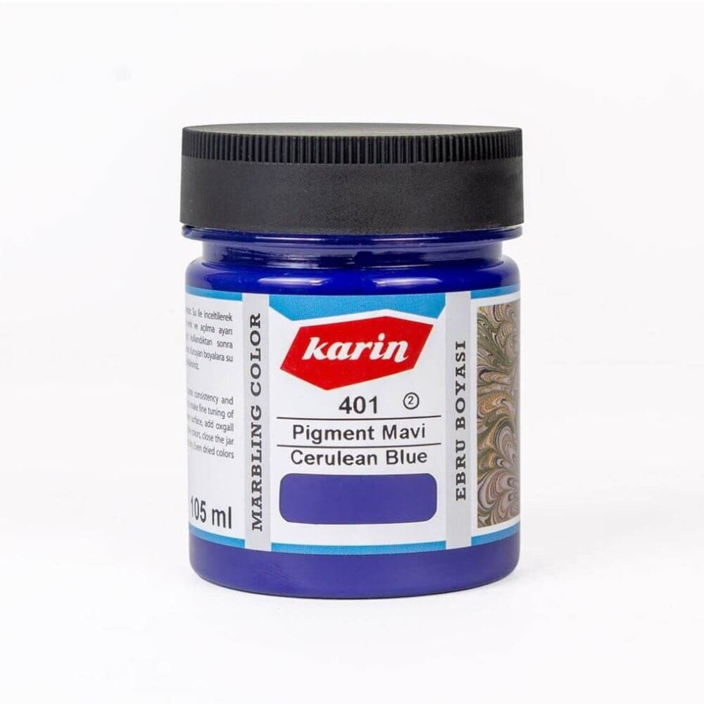 Karin Ezilmiş Geleneksel Ebru Boyası 105 ml 401 Pigment Mavi