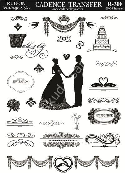 Cadence Rub-on Vintage Transfer 25x35 R-308