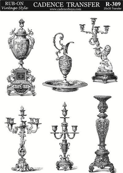 Cadence Rub-on Vintage Transfer 25x35 R-309