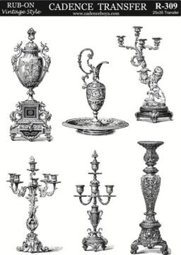 Cadence Rub-on Vintage Transfer 25x35 R-309