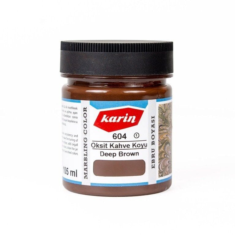 Karin Ezilmiş Ebru Boyası 105ml 604 Oksit Kahve Koyu