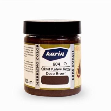 Karin Ezilmiş Geleneksel Ebru Boyası 105 ml 604 Oksit Kahve Koyu