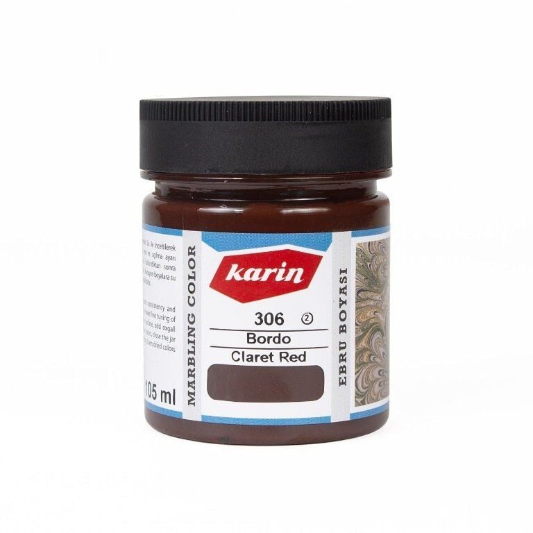 Karin Ezilmiş Ebru Boyası 105ml 306 Bordo