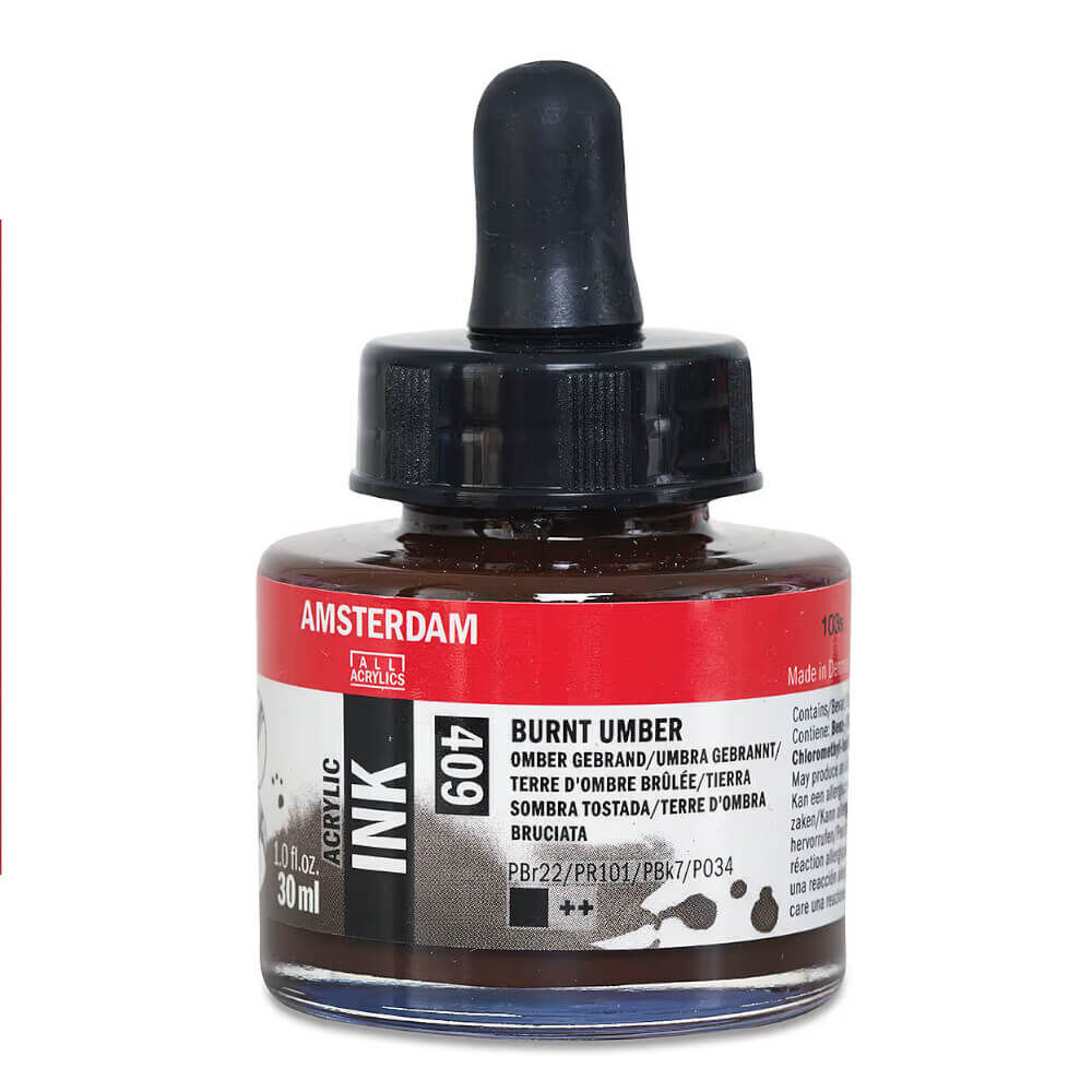 Amsterdam Akrilik Mürekkep 30 ml Burnt Umber 409