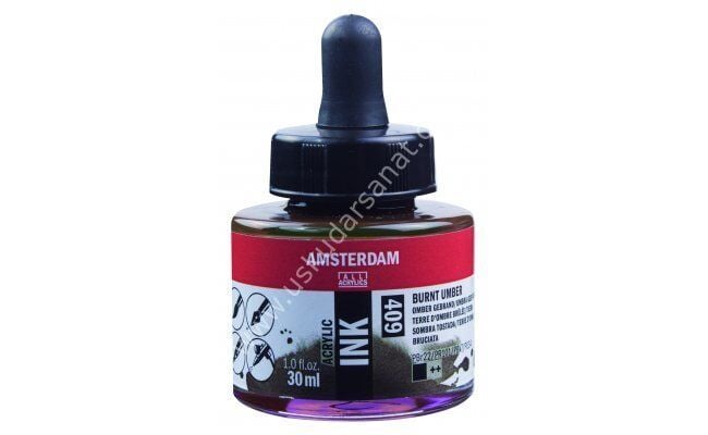 Amsterdam Sıvı Akrilik Mürekkep 30ml 409 Burnt Umber