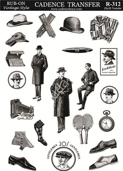 Cadence Rub-on Vintage Transfer 25x35 R-312