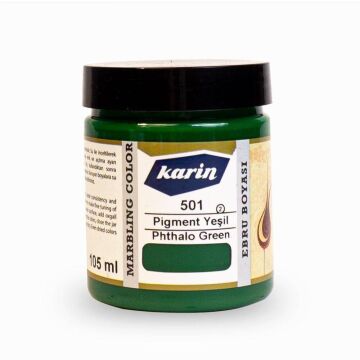 Karin Ezilmiş Geleneksel Ebru Boyası 105 ml 501 Pigment Yeşil