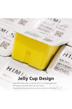 HIMI Jelly Cup Gouache Set 24 Renk x 30 gr Guaj Boya + 3 Fırça (Pink Case)