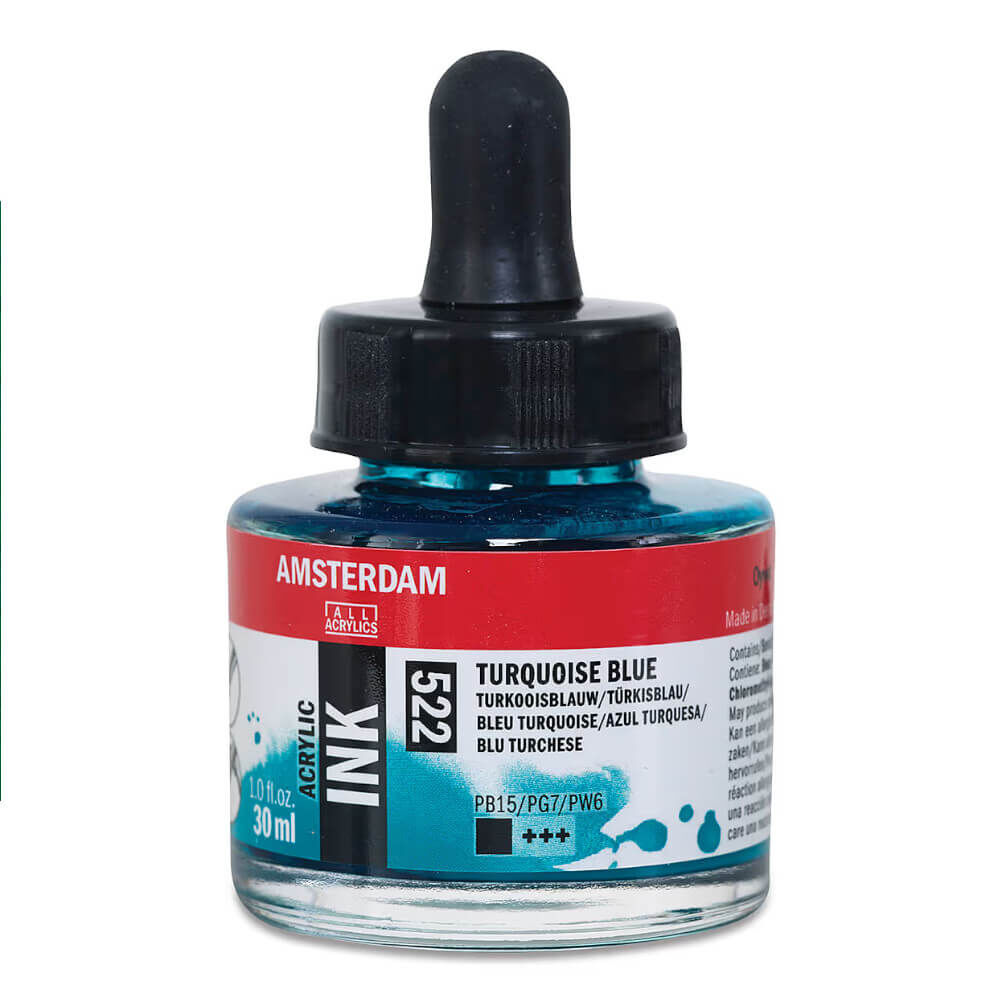 Amsterdam Akrilik Mürekkep 30 ml Turquoise Blue 522