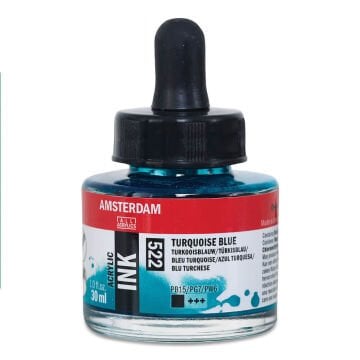 Amsterdam Akrilik Mürekkep 30 ml Turquoise Blue 522
