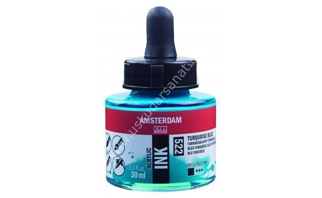 Amsterdam Sıvı Akrilik Mürekkep 30ml 522 Turquoise Blue