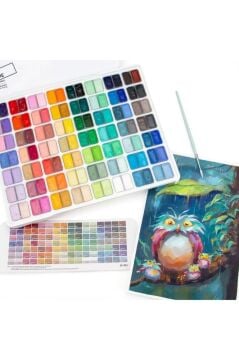 HIMI Twin Cup Gouache Set 112 Renk x 12 gr Guaj Boya (White Case)