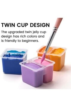HIMI Twin Cup Gouache Set 112 Renk x 12 gr Guaj Boya (White Case)
