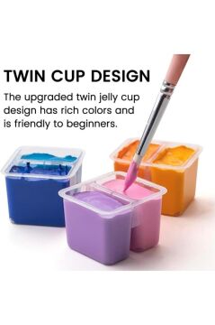 HIMI Twin Cup Gouache Set 112 Renk x 12 gr Guaj Boya (White Case)