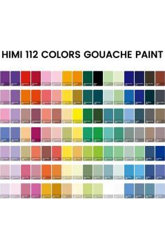 HIMI Twin Cup Gouache Set 112 Renk x 12 gr Guaj Boya (White Case)