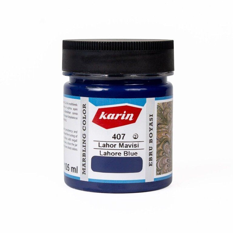 Karin Ezilmiş Ebru Boyası 105ml 407 Lahor Mavi