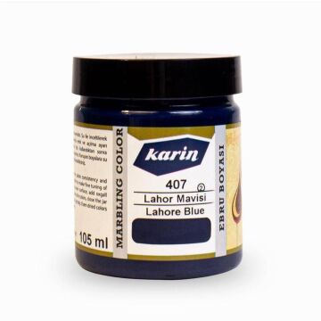 Karin Ezilmiş Geleneksel Ebru Boyası 105 ml 407 Lahor Mavi