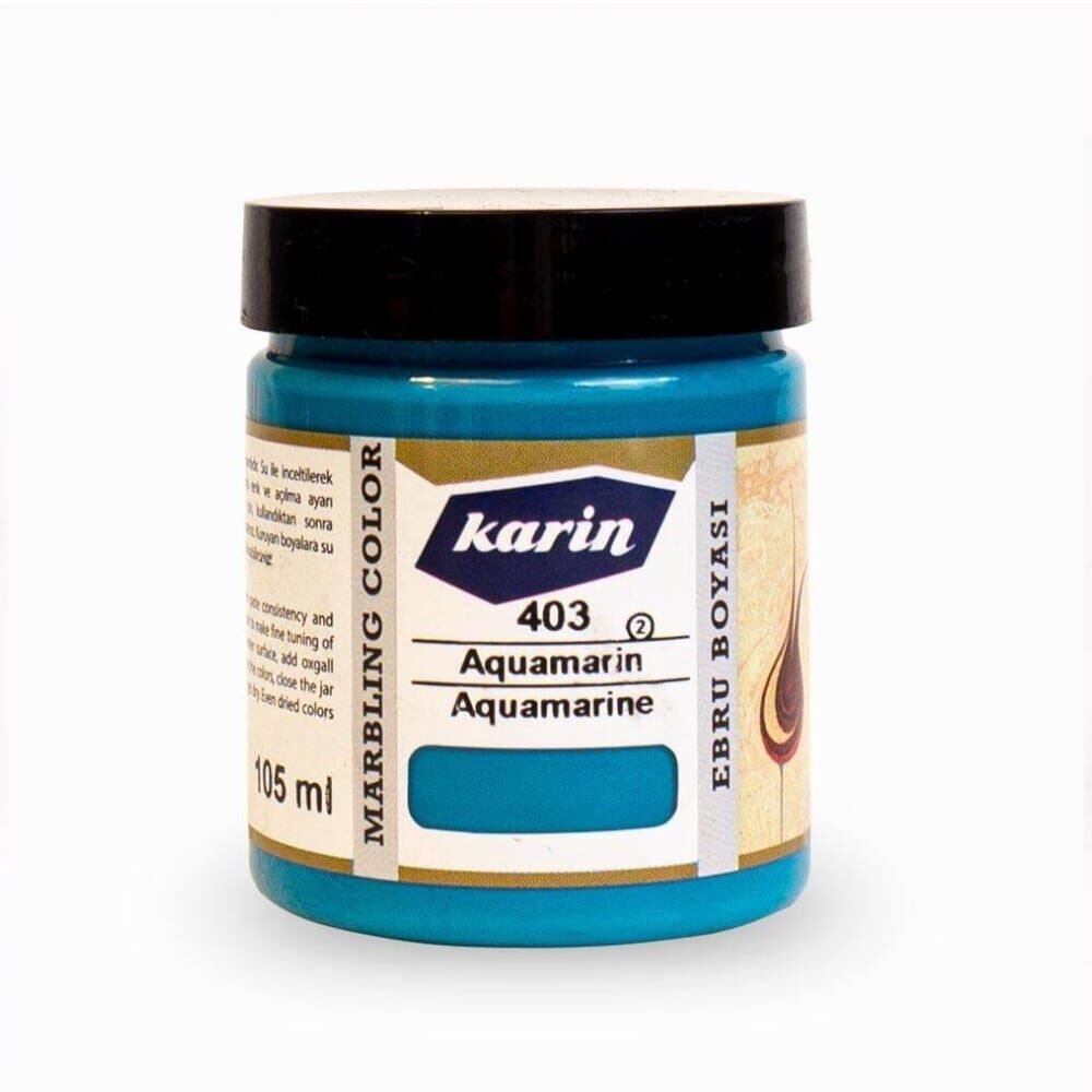 Karin Ezilmiş Geleneksel Ebru Boyası 105 ml 403 Aquamarin
