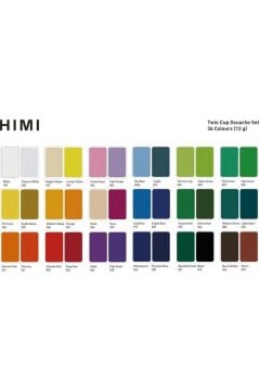 HIMI Twin Cup Gouache Set 36 Renk x 12 gr Guaj Boya + 3 Fırça (Purple Case)