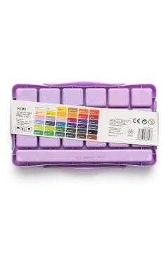 HIMI Twin Cup Gouache Set 36 Renk x 12 gr Guaj Boya + 3 Fırça (Purple Case)