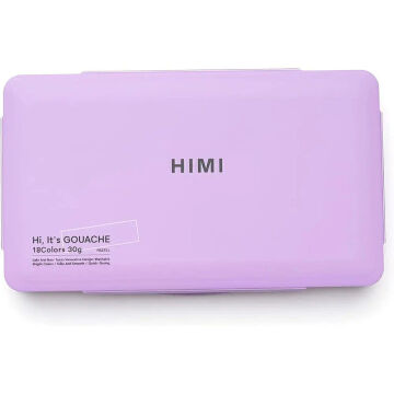 HIMI Jelly Cup Gouache Set Pastel Renkler Guaj Boya Seti 18 Renk x 30 gr. (Purple Case)