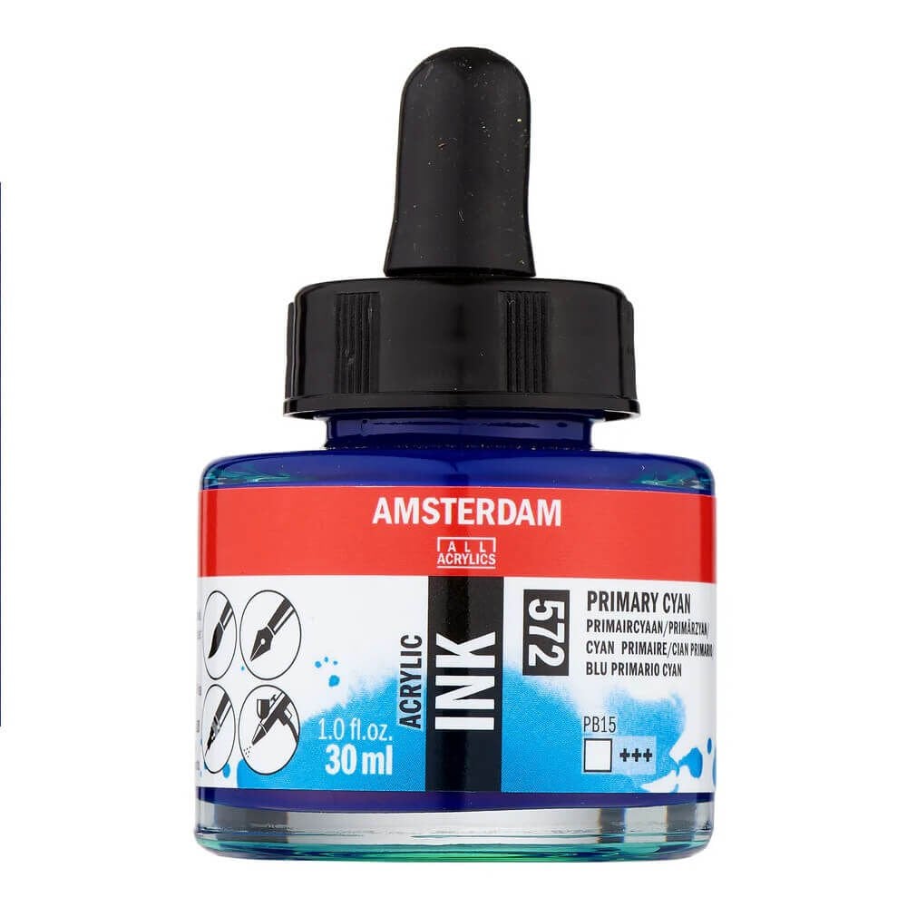 Amsterdam Akrilik Mürekkep 30 ml Primary Cyan 572