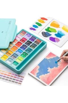 HIMI Twin Cup Gouache Set 48 Renk x 12 gr Guaj Boya (Green Case)