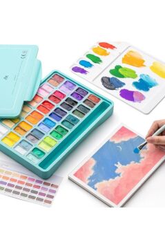 HIMI Twin Cup Gouache Set 48 Renk x 12 gr Guaj Boya (Green Case)