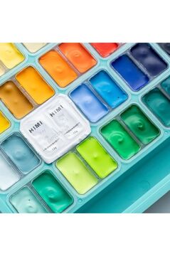 HIMI Twin Cup Gouache Set 48 Renk x 12 gr Guaj Boya (Green Case)