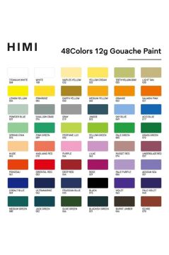 HIMI Twin Cup Gouache Set 48 Renk x 12 gr Guaj Boya (Green Case)