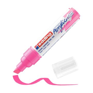 Edding 5000 Kalın Uçlu Akrilik Markör - Fosforlu-Pembe - 5-10 Mm’Lik Kesik Uç