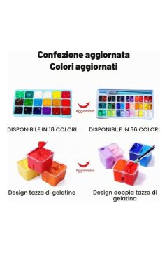 HIMI Twin Cup Gouache Set 36 Renk x 12 gr Guaj Boya + 3 Fırça (Ice Blue Case)