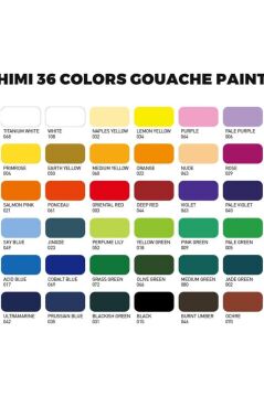 HIMI Twin Cup Gouache Set 36 Renk x 12 gr Guaj Boya + 3 Fırça (Ice Blue Case)