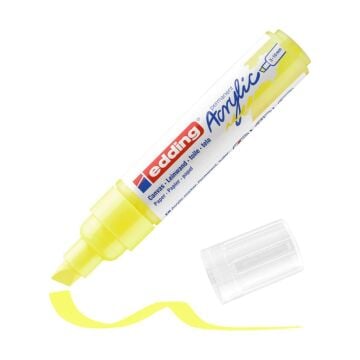 Edding 5000 Kalın Uçlu Akrilik Markör - Fosforlu-Sarı - 5-10 Mm’Lik Kesik Uç