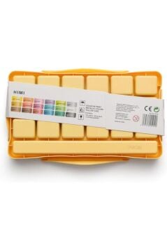 HIMI Jelly Cup Gouache Set 18 Renk x 30 gr Metalik Renk Guaj Boya (Yellow Case)