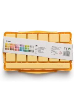 HIMI Jelly Cup Gouache Set 18 Renk x 30 gr Metalik Renk Guaj Boya (Yellow Case)